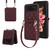 For Samsung Galaxy Z Flip4 Rhombic Texture Phone Case with Long & Short Lanyard(Wine Red)