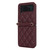 For Samsung Galaxy Z Flip4 Rhombic Texture Phone Case with Long & Short Lanyard(Wine Red)