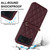 For Samsung Galaxy Z Flip4 Rhombic Texture Phone Case with Long & Short Lanyard(Wine Red)