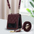 For Samsung Galaxy Z Flip4 Rhombic Texture Phone Case with Long & Short Lanyard(Wine Red)