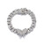 HPS0008 Box Buckle Butterfly Hip Hop Cuban Necklace, Size: 7 Inches (White Gold)
