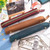Retro Simple Leather Stylus Leather Zipper Pen Protection Case Crazy Horse Skin Mini Pen Case( Black)