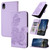 For iPhone XR Datura Flower Embossed Flip Leather Phone Case(Purple)