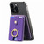 Magsafe Cross Vertical Card Bag Case For iPhone 15 / 14 / 13(Purple)