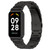 For Xiaomi Smart Band 8 Active Three Bead Stainless Steel Watch Band + Watch Metal Frame(Black)