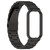For Xiaomi Smart Band 8 Active Three Bead Stainless Steel Watch Band + Watch Metal Frame(Black)