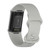 For Fitbit Charge 6 Solid Color Butterfly Buckle Silicone Watch Band, Size:S Size(Gray)