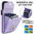 For iPhone 12 / 12 Pro Rhombic Texture Card Bag Phone Case with Long Lanyard(Light Purple)