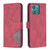 For Motorola Edge 40 Neo Magnetic Buckle Rhombus Texture Leather Phone Case(Red)