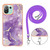 For Xiaomi Mi 11 Lite Electroplating Marble Dual-side IMD Phone Case with Lanyard(Purple 002)