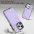 For iPhone 13 Pro Zipper Card Bag Phone Case with Dual Lanyard(Purple)
