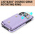 For iPhone 13 Pro Zipper Card Bag Phone Case with Dual Lanyard(Purple)