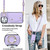 For iPhone 13 Pro Zipper Card Bag Phone Case with Dual Lanyard(Purple)