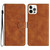 For iPhone 13 Pro Seven Butterflies Embossed Leather Phone Case(Brown)