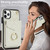 For iPhone 11 Pro Rhombic Texture Card Bag Phone Case with Long Lanyard(White)