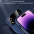 For iPhone XR Large Glass Window Magnetic Magsafe Phone Case with Lens Film(Royal Blue)