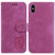 For iPhone X / XS Little Tiger Embossed Leather Phone Case(Rose Red)