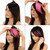 5 PCS Color Gradient Invisible Seamless Hair Extension Wig Piece Straight Hair Piece Color Bangs Hair Piece(Magenta)