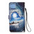 For iPhone 12 / 12 Pro Painted Flat Texture Leather Case with Lanyard & Card Slot & Wallet & Holder(Waves Sun)