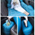 Universal Car Cartoon Travel Inflatable Mattress Air Bed Camping Back Seat Couch with Head Protector + Wide Side Baffle(Blue)