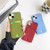 For iPhone XR Weave Texture Card Slot Skin Feel Phone Case with Push Card Hole(Green)