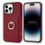 For iPhone 14 Pro Ring Card  Litchi Leather Back Phone Case(Red)