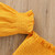 Girls One-shoulder Pleated Flared Sleeve Shorts Three-piece Suit (Color:Yellow Size:120cm)
