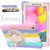 For Samsung Galaxy Tab A 8.0 (2019) T290 / T295 Shockproof Colorful Silicone + PC Protective Case with Holder & Shoulder Strap & Hand Strap(Pink)