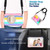 For Samsung Galaxy Tab A 8.0 (2019) T290 / T295 Shockproof Colorful Silicone + PC Protective Case with Holder & Shoulder Strap & Hand Strap(Pink)