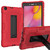 For Samsung Galaxy Tab A 8.0 (2019) / T290 Contrast Color Robot Shockproof Silicone + PC Protective Case with Holder(Red Black)