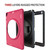 For iPad 9.7 inch (2017) 360 Degree Rotation PC+TPU Protective Cover with Holder & Hand Strap(Rose Red)