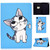 For Samsung Galaxy Tab A9+ Colored Drawing Smart Leather Tablet Case(Blue Cat)