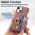 For iPhone 15 Litchi Leather Oil Edge Ring Card Back Phone Case(Jujube apricot)