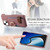 For iPhone 15 Litchi Leather Oil Edge Ring Card Back Phone Case(Jujube apricot)