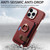 For iPhone 15 Pro Litchi Leather Oil Edge Ring Card Back Phone Case(Red)