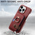 For iPhone 13 Pro Litchi Leather Oil Edge Ring Card Back Phone Case(Red)