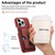 For iPhone 13 Pro Litchi Leather Oil Edge Ring Card Back Phone Case(Red)