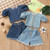 Girls Denim Puff Sleeve Top and Shorts Two-piece Suit (Color:Blue Size:90cm) Girls Denim Puff Sleeve Top and Shorts Two-piece Suit (Color:Blue Size:90cm)