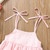 Girls Ruffled Camisole Denim Flared Pants Two-piece Suit (Color:Pink Size:100cm)