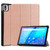 For TCL Tab 10s Three-folding Holder Custer Texture Leather Tablet Case(Rose Gold)
