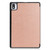 For TCL Tab 10s Three-folding Holder Custer Texture Leather Tablet Case(Rose Gold)