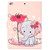 Colored Pattern Drawing Horizontal Flip PU Leather Case with Three-folding Holder & Sleep / Wake-up Function for iPad 5 / 6 / 8(Elephant flower)