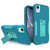 For iPhone XR Magnetic Holder Phone Case(Lake Blue + Blue-green)