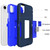 For iPhone XR Magnetic Holder Phone Case(Lake Blue + Blue-green)