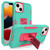 For iPhone 13 Magnetic Holder Phone Case(Green + Rose Red)