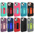 For iPhone 13 Magnetic Holder Phone Case(Rose Red + Blue-green)