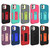 For iPhone 12 Magnetic Holder Phone Case(Purple Red + Rose Gold)