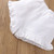 Girls One-shoulder Pleated Flared Sleeve Shorts Three-piece Suit (Color:White Size:110cm)