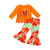 Girls Pumpkin Long Sleeve Tassel T-shirt Tie Dye Flared Pants Set (Color:Orange Size:100cm) Girls Pumpkin Long Sleeve Tassel T-shirt Tie Dye Flared Pants Set (Color:Orange Size:100cm)