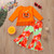 Girls Pumpkin Long Sleeve Tassel T-shirt Tie Dye Flared Pants Set (Color:Orange Size:100cm) Girls Pumpkin Long Sleeve Tassel T-shirt Tie Dye Flared Pants Set (Color:Orange Size:100cm)